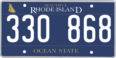 RI license plate 330868