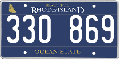 RI license plate 330869