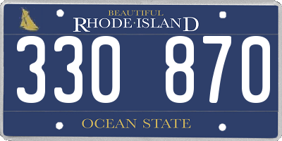 RI license plate 330870