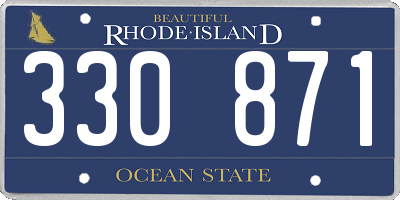 RI license plate 330871