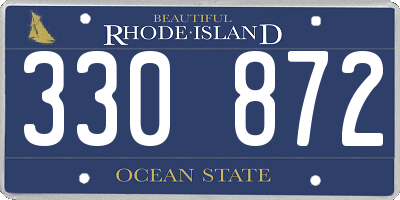 RI license plate 330872