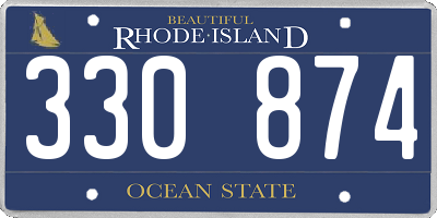 RI license plate 330874