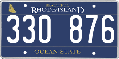 RI license plate 330876