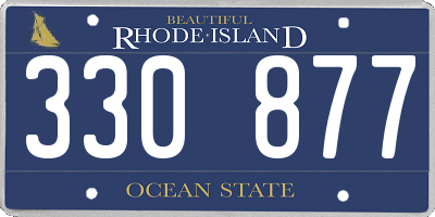 RI license plate 330877
