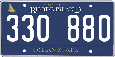 RI license plate 330880