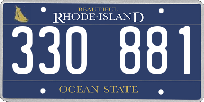 RI license plate 330881