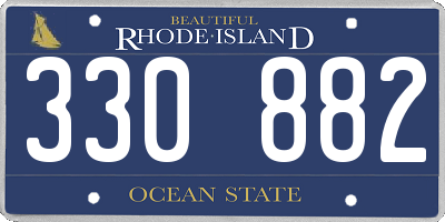 RI license plate 330882