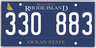 RI license plate 330883