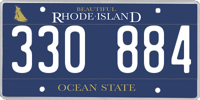 RI license plate 330884