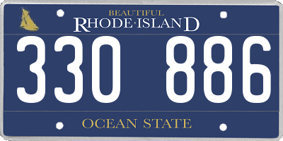 RI license plate 330886