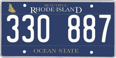 RI license plate 330887
