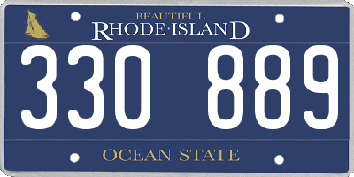 RI license plate 330889