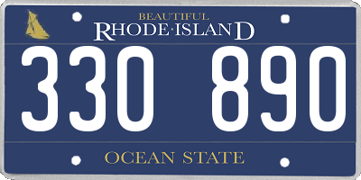 RI license plate 330890
