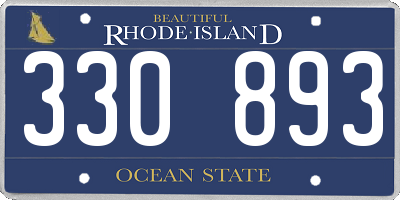 RI license plate 330893