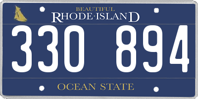 RI license plate 330894