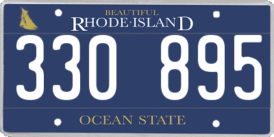 RI license plate 330895
