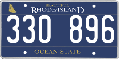 RI license plate 330896