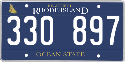 RI license plate 330897