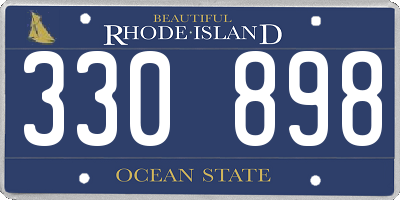 RI license plate 330898