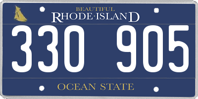 RI license plate 330905