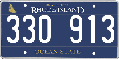 RI license plate 330913