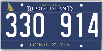 RI license plate 330914
