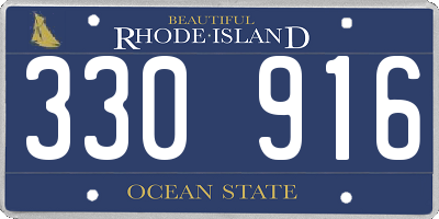 RI license plate 330916