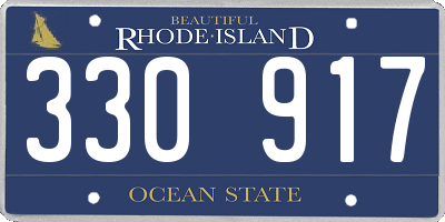 RI license plate 330917