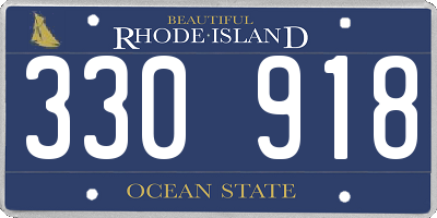RI license plate 330918