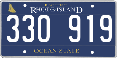 RI license plate 330919