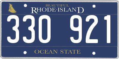RI license plate 330921