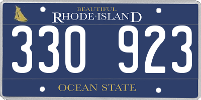 RI license plate 330923