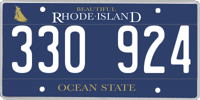 RI license plate 330924