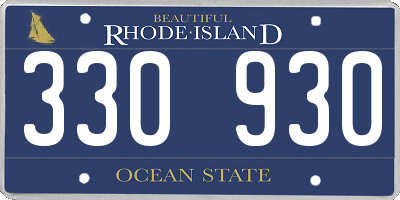 RI license plate 330930