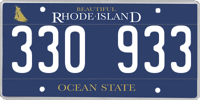 RI license plate 330933