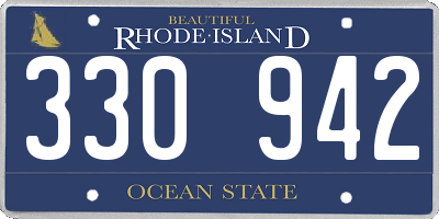 RI license plate 330942