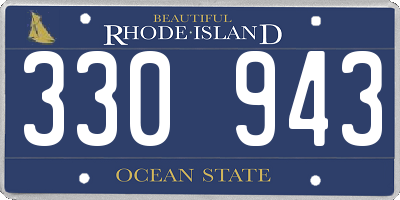RI license plate 330943