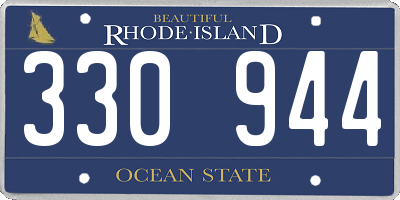 RI license plate 330944