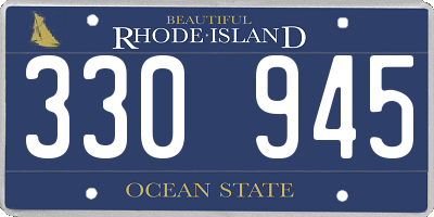 RI license plate 330945