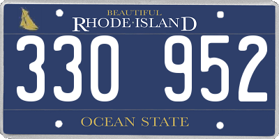RI license plate 330952