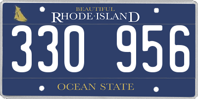RI license plate 330956