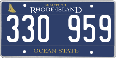 RI license plate 330959