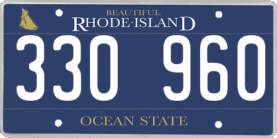 RI license plate 330960