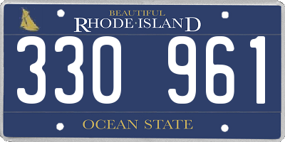 RI license plate 330961