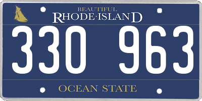 RI license plate 330963