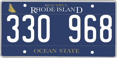 RI license plate 330968