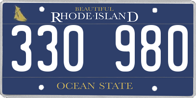 RI license plate 330980