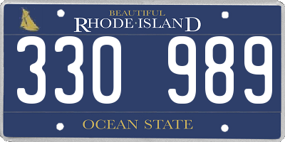 RI license plate 330989
