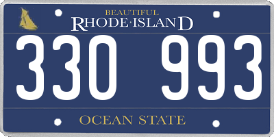RI license plate 330993