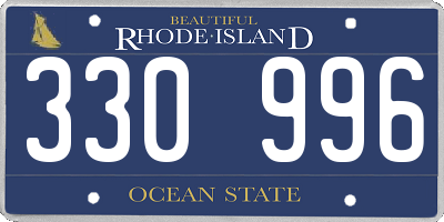 RI license plate 330996